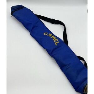 Vintage Joe Camel Cigarette Beer Sleeve 6 Pack Insulated Tube Cooler Blue Zipper